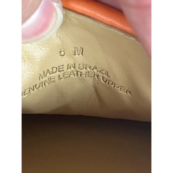 Talbots Women’s 6 Taylor Woven Orange Nectarine Driving Moccasin Loafers New - Picture 8 of 8